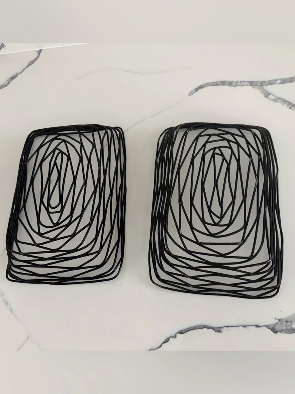 Modern Black Wire Decorative Baskets - Set of 2
